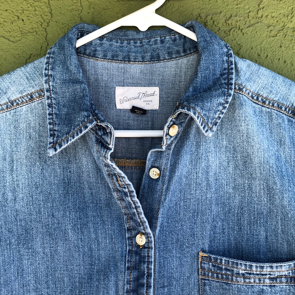 Denim short jumpsuit